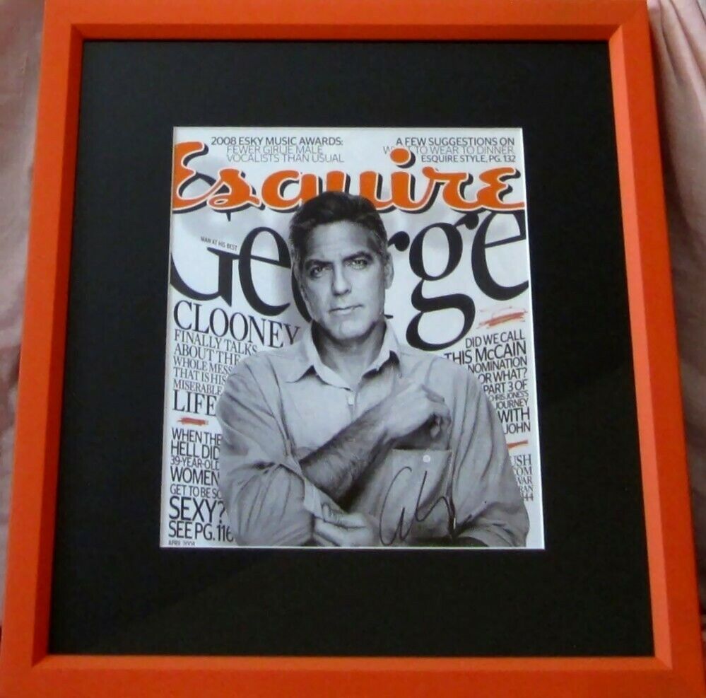 George Clooney autographed signed 2008 Esquire magazine cover custom framed JSA