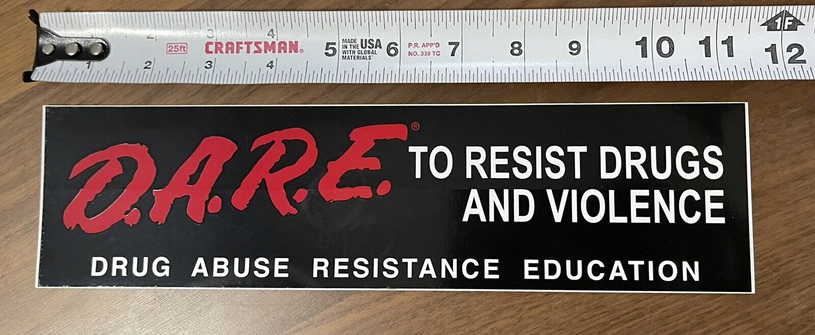 Vintage DARE Drug Abuse Resistance Education Bumper Sticker 11.5” X 3” NEW NOS