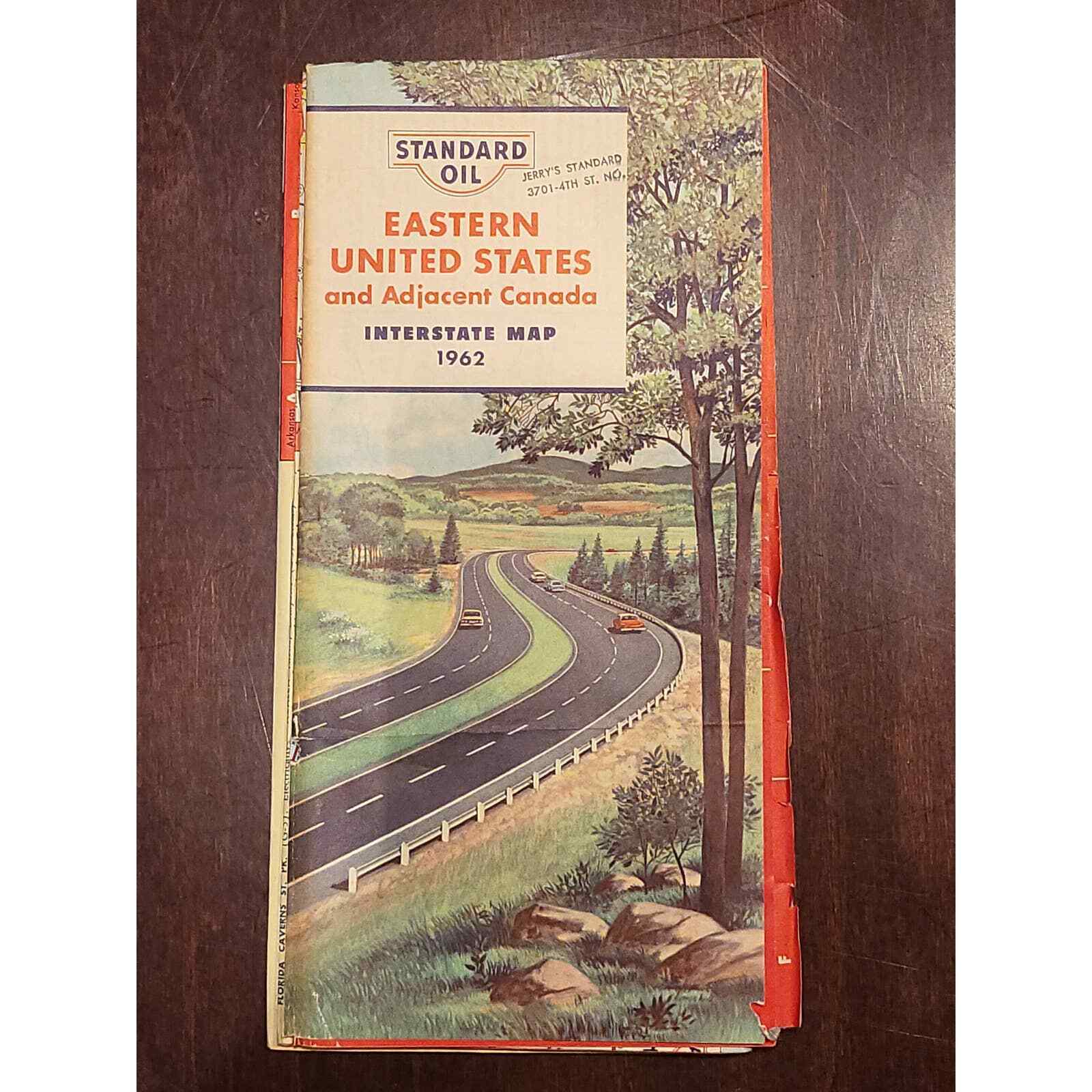 Standard Oil Eastern United States and Canada Interstate Map 1962 Edition