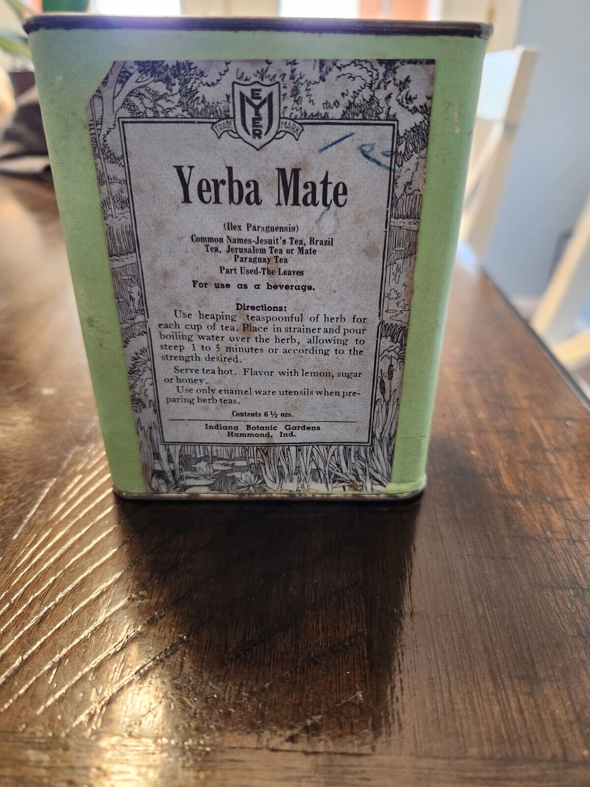 Yerba Mate Vintage Tin Very Old