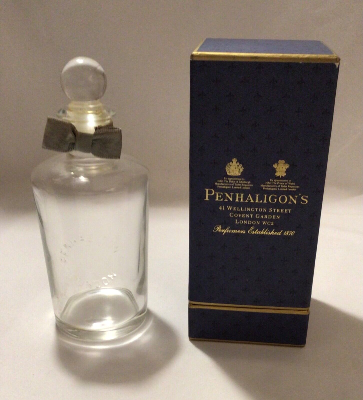 EMPTY VINTAGE PENHALIGON\'S  PERFUME BOTTLE LONDON ENGLAND ORIGINAL BOX