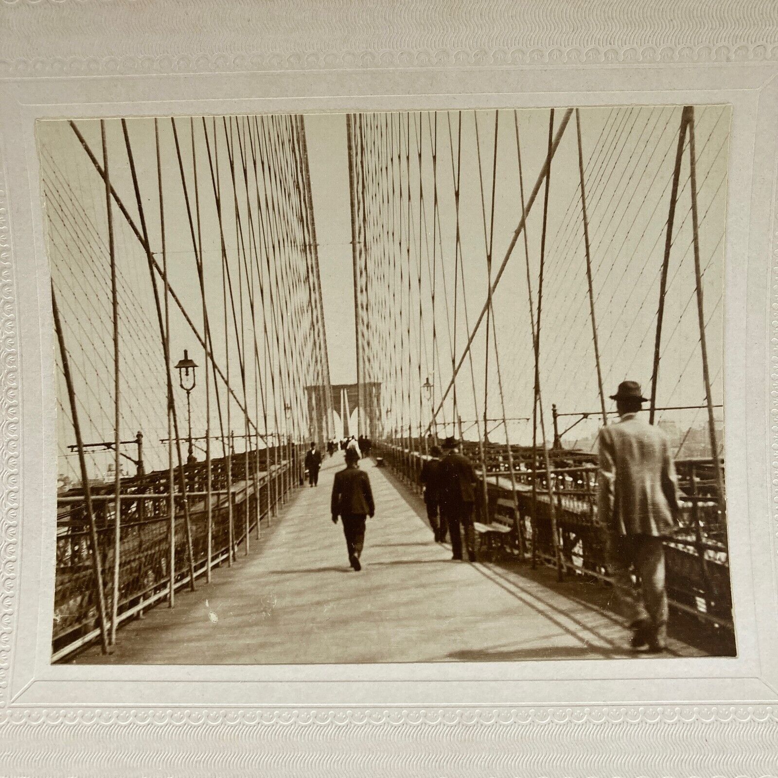 Antique Brooklyn Bridge NYC Original Photograph Circa Late 1800s early 1900s