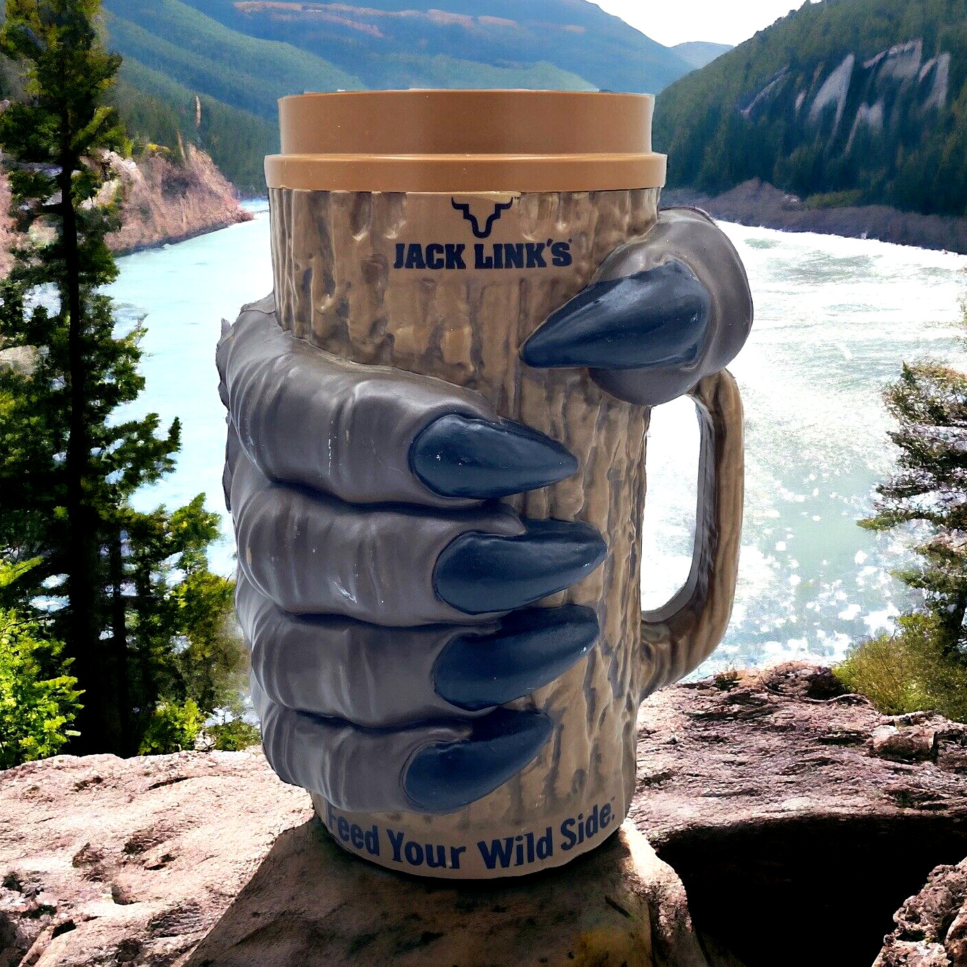 Jack Link's Jerky SASQUATCH Wild Side Bigfoot Hand Store Display Mug Container