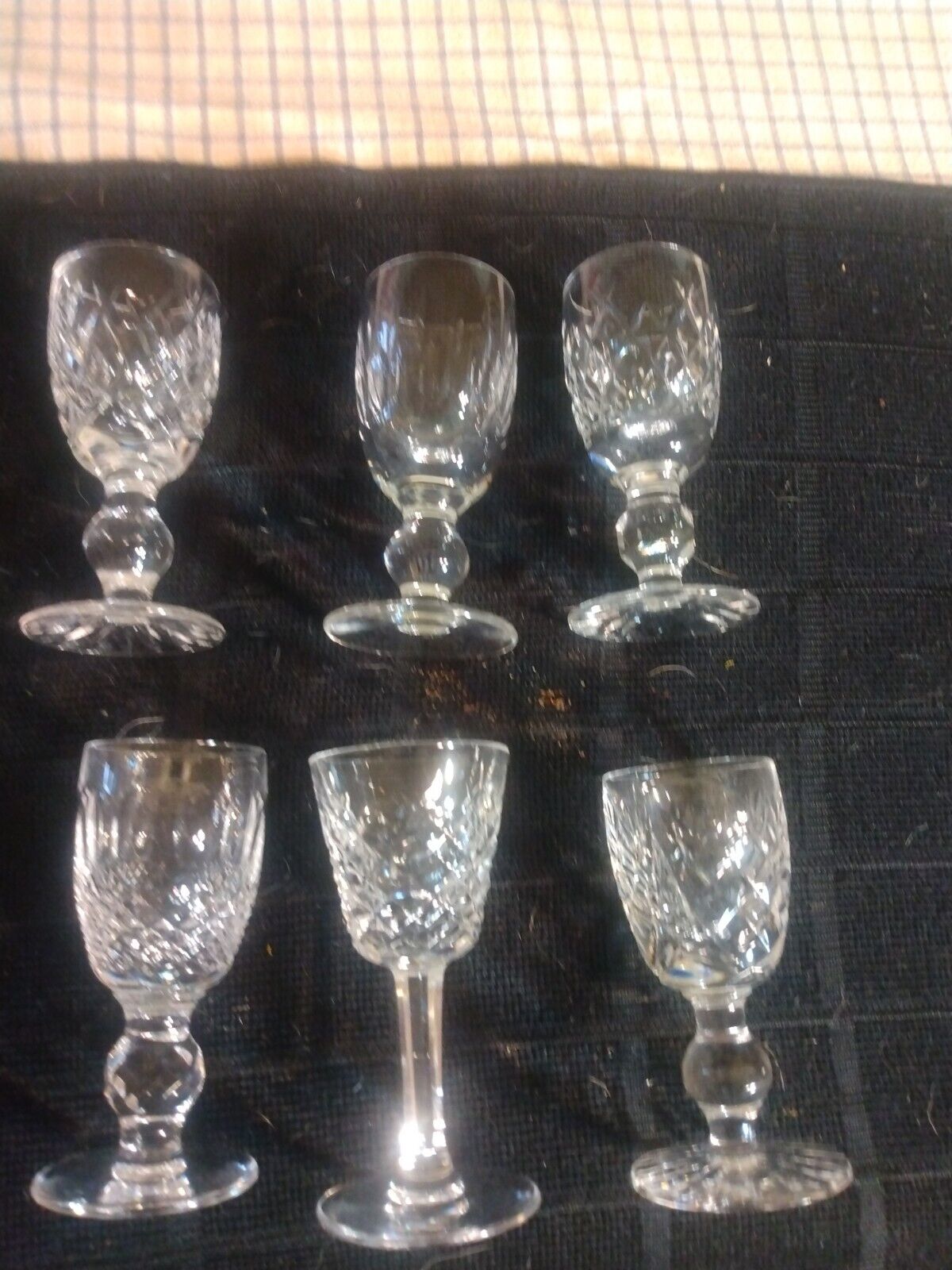Vtg Waterford Crystal Glass Cordials Set of 6 Beauties 3 1/4