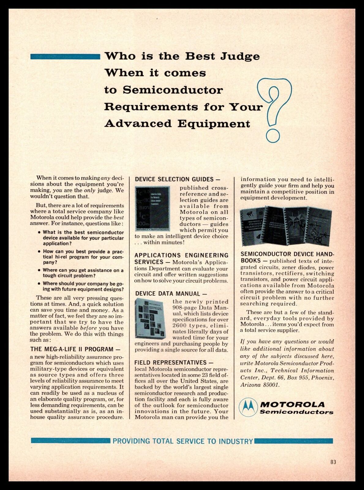 1965 Motorola Semiconductor Products Inc. Phoenix Arizona Vintage Print Ad
