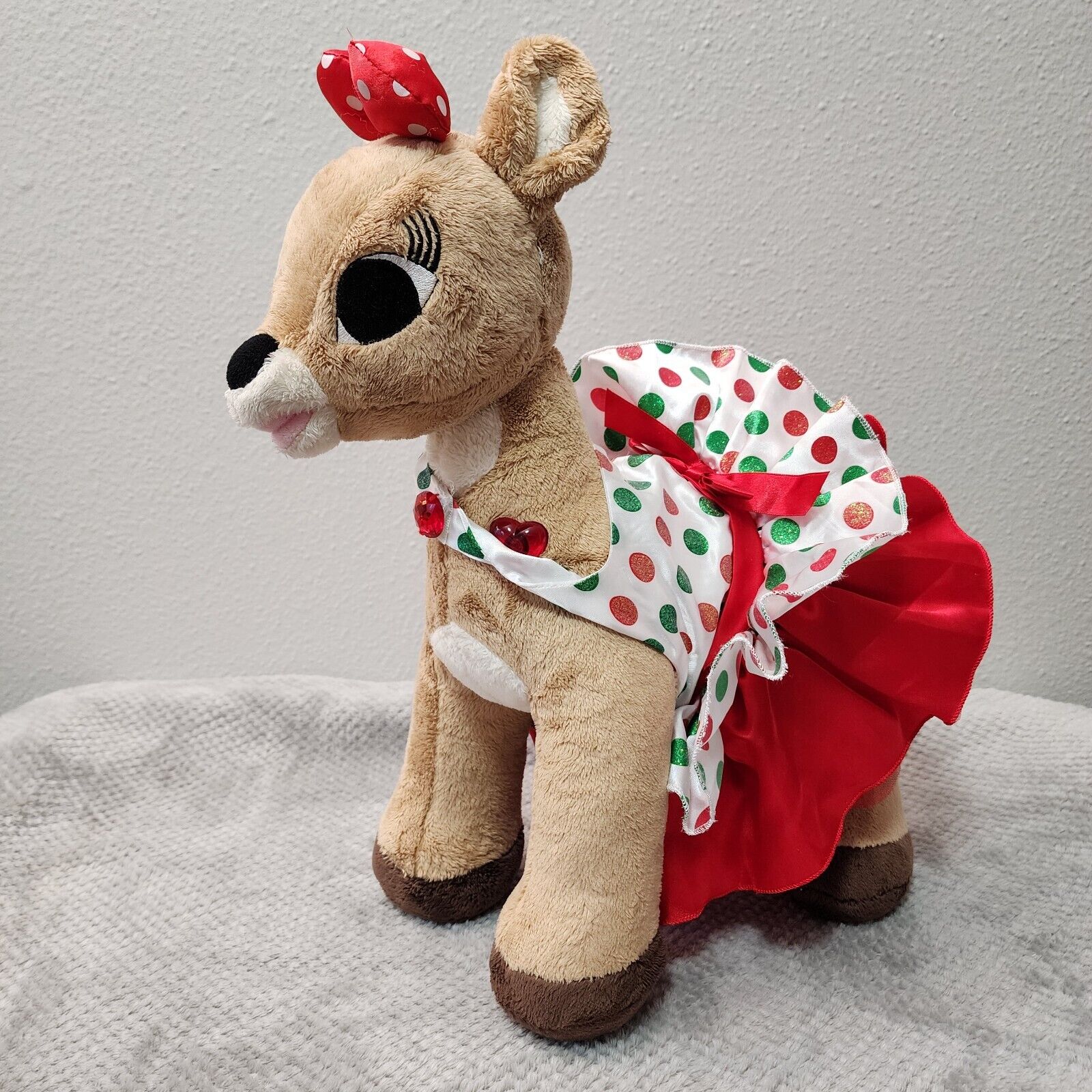 Build-A-Bear Workshop Electronic Rudolph Red Nose Reindeer Clarice Plush