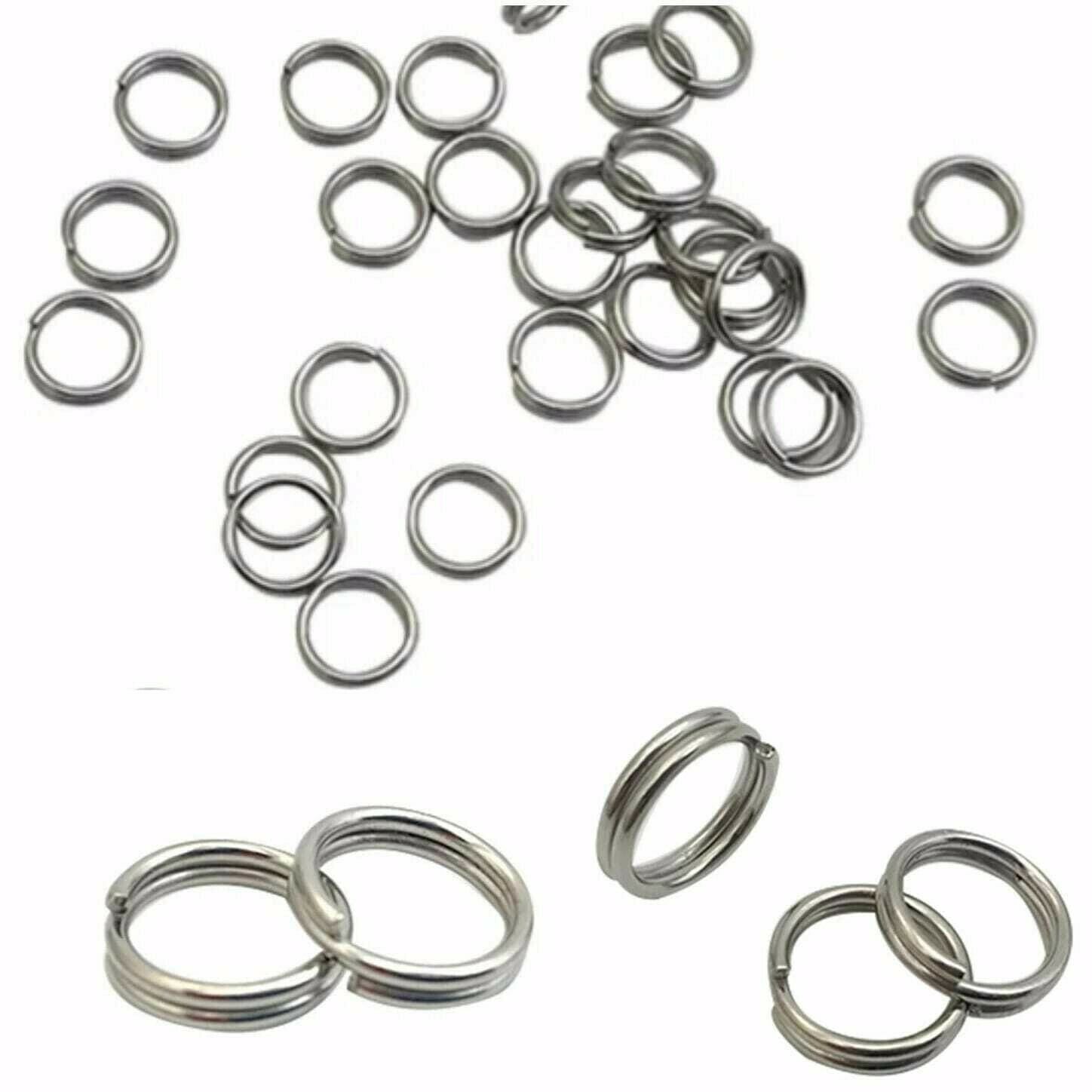 Thick Strong STAINLESS STEEL 10mm Keyring 'Split Rings' Key Chain Links Rhodium