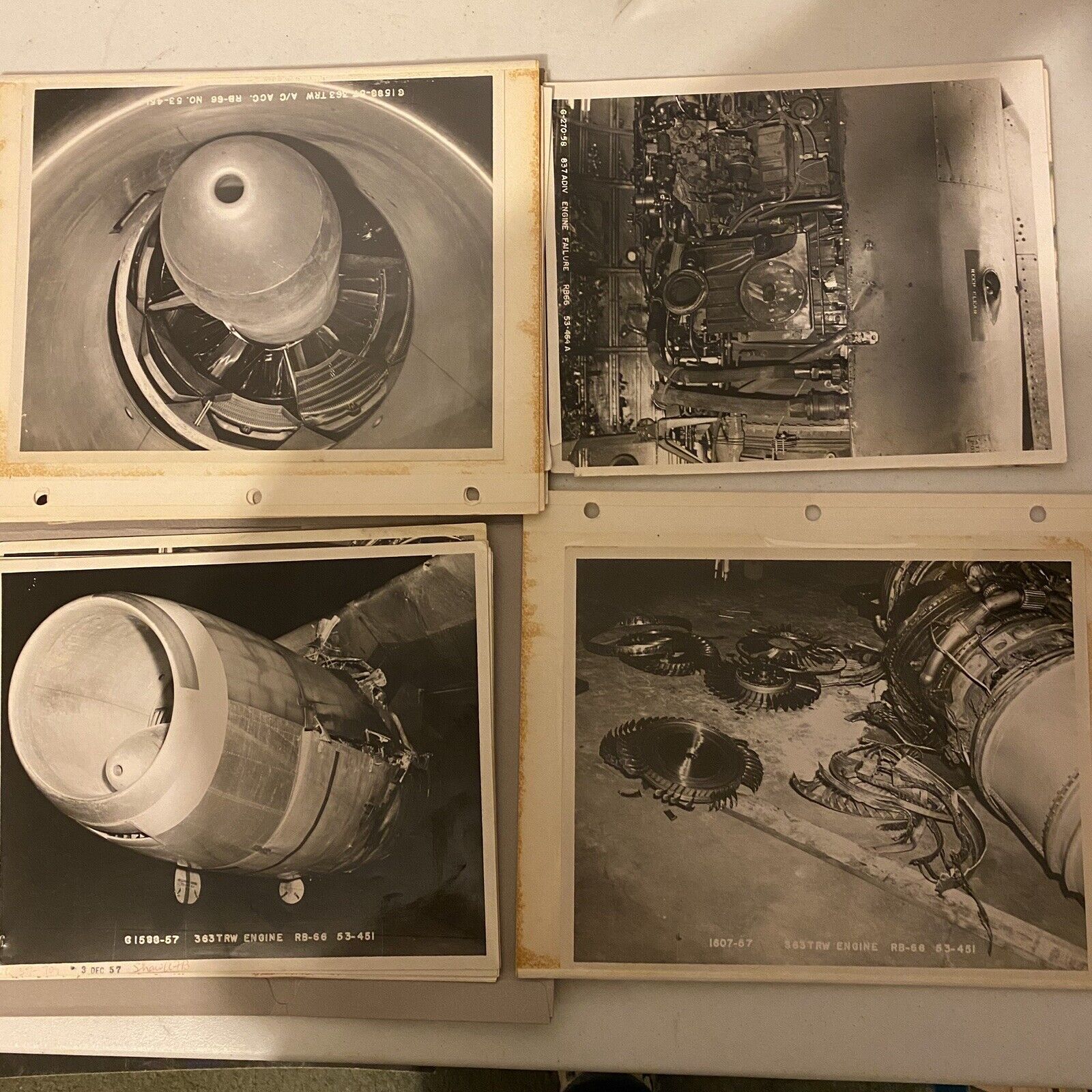 Lot of 25 US Air Force Photos Jet Engine Crash 1957 / 1958 USAF  Shaw AF Base