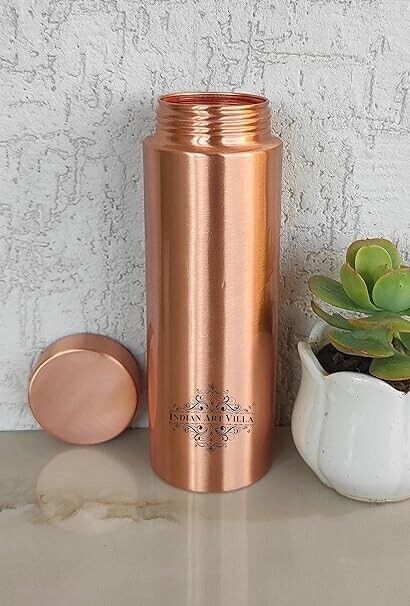 100% Pure Copper Water Bottle for Yoga / Ayurveda Health Benefits 27 Oz