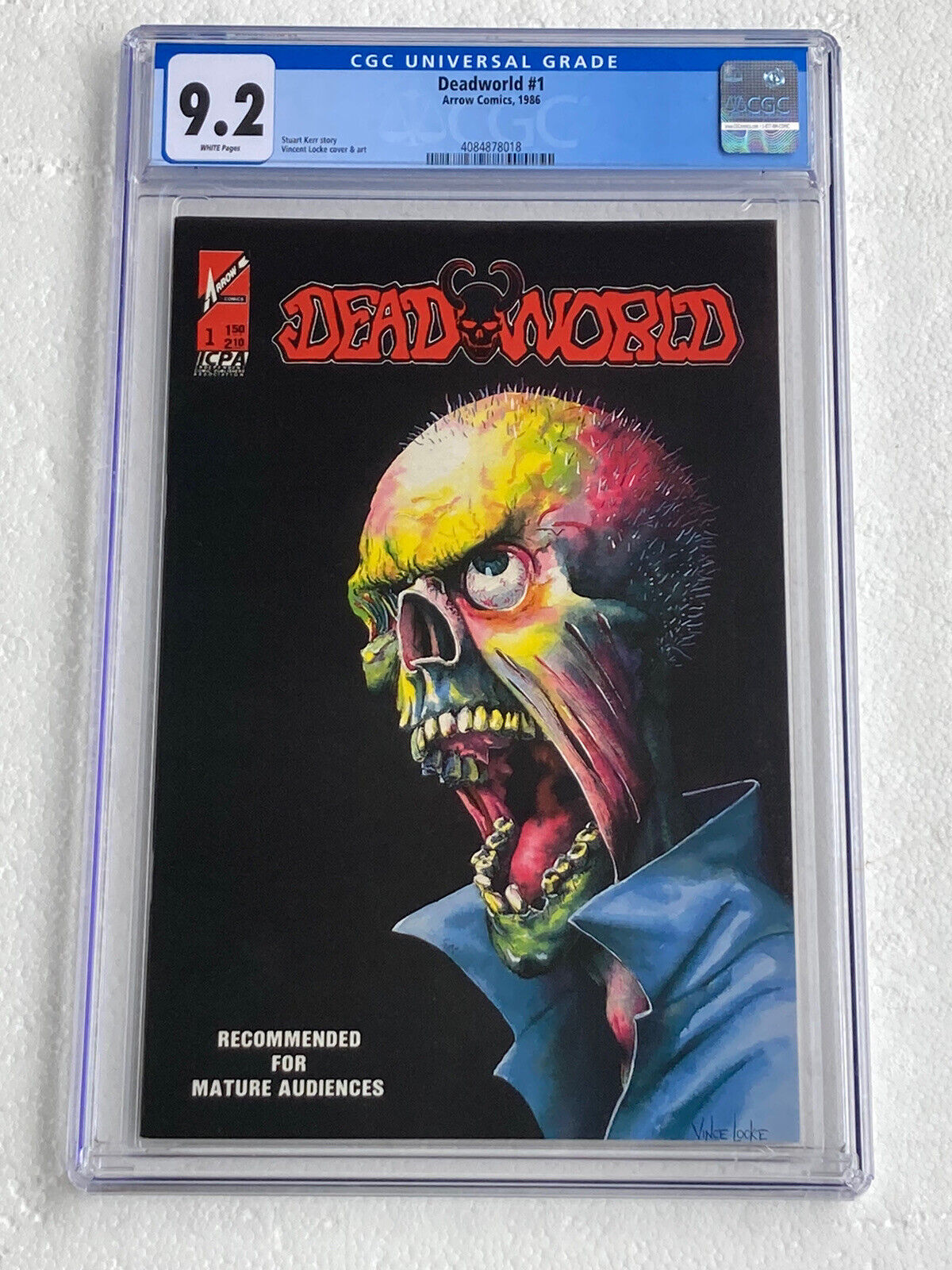 DEAD WORLD #1 CGC 9.2 NM- ARROW COMICS 1986 WP HORROR ZOMBIE SKULL MATURE