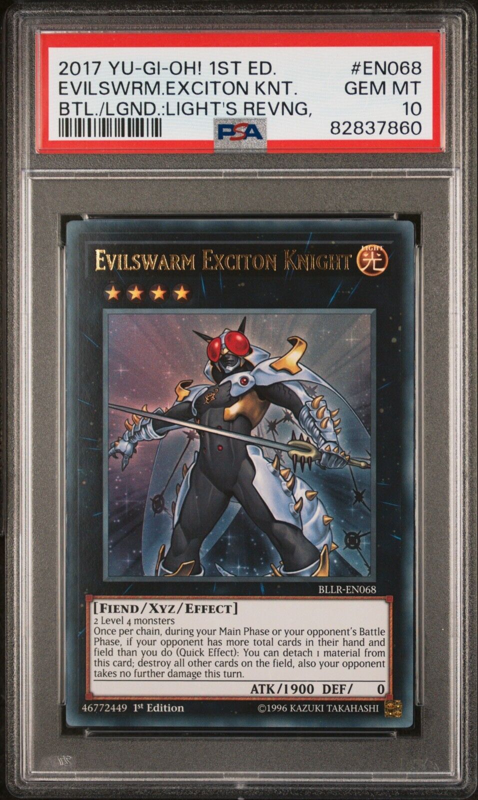 Yugioh Evilswarm Exciton Knight Mint 1st Edition Ultra Rare BLLR-EN068 PSA10