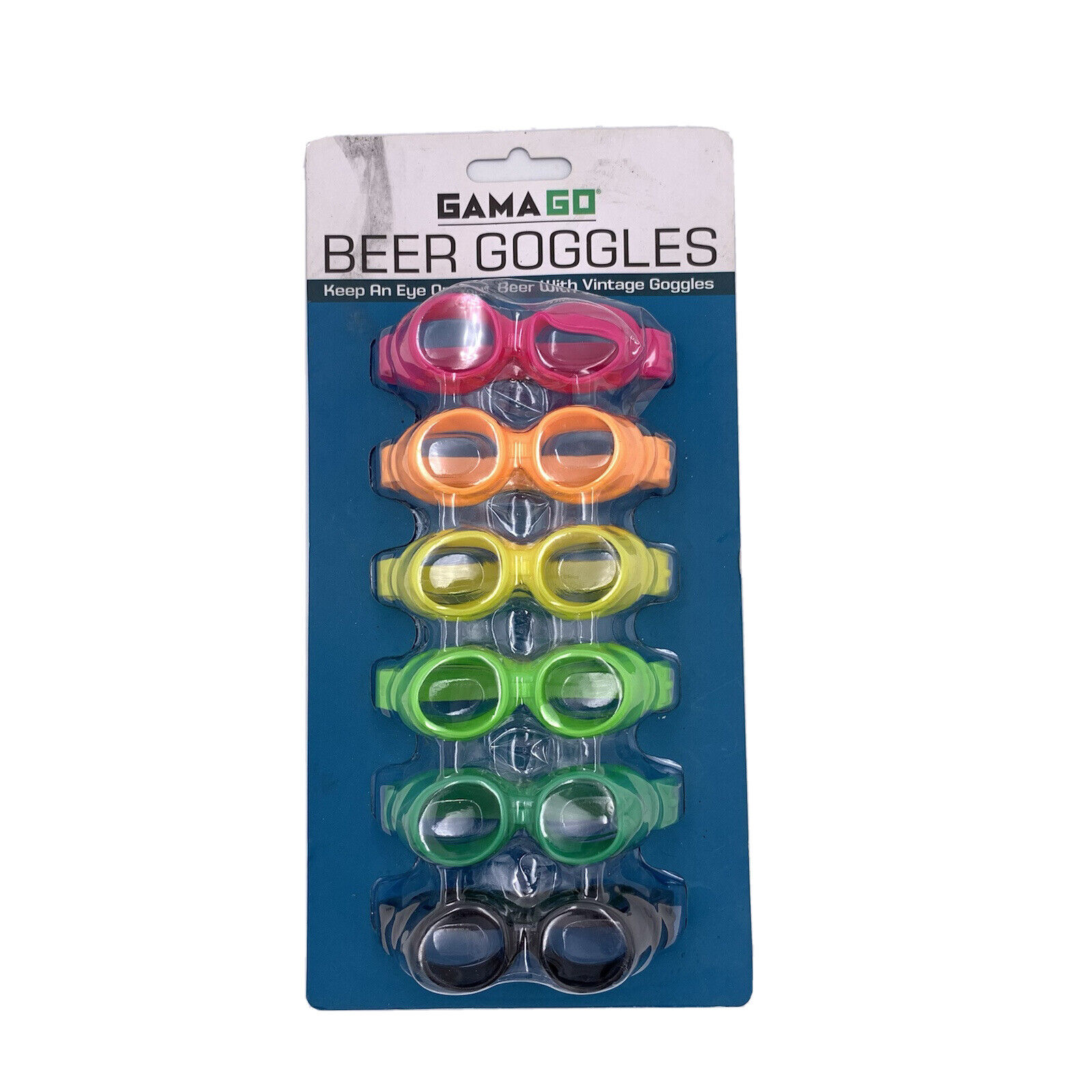 Beer Goggles Bottle Markers GAMAGO Set of 6 Drink Favors Tag Identifier New