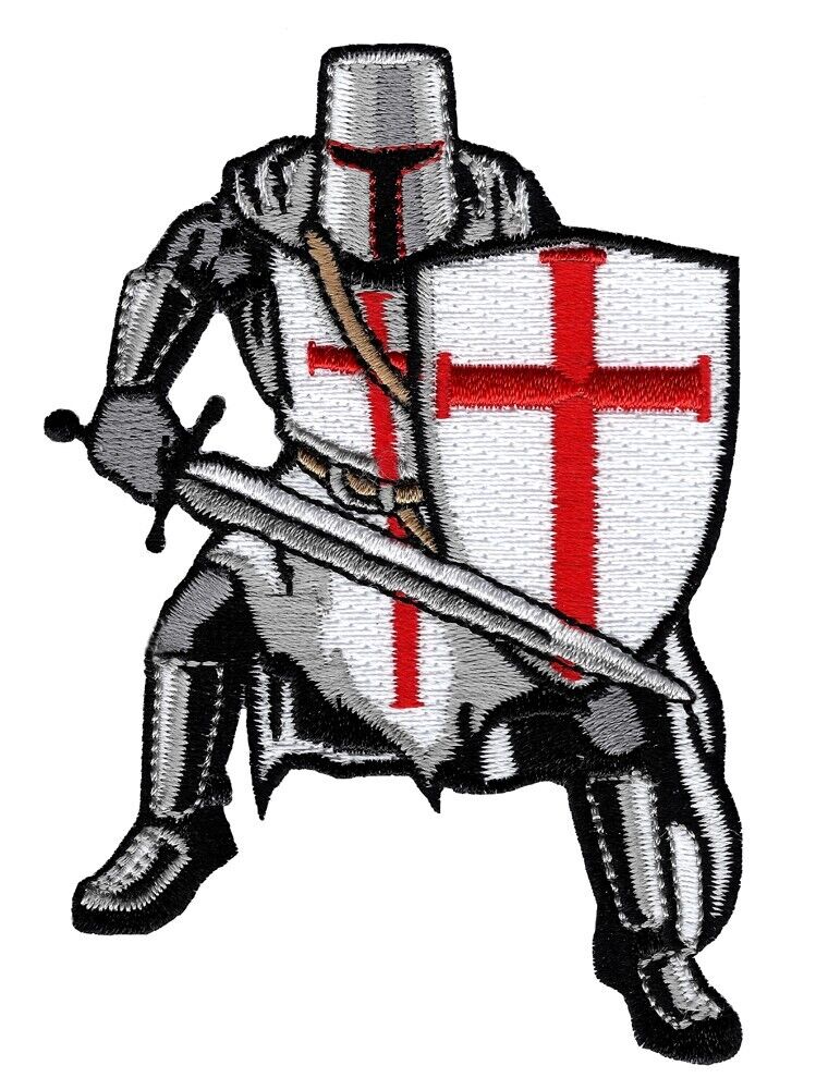 KNIGHTS TEMPLAR ARMOR iron-on PATCH embroidered CRUSADES RELIGIOUS MILITARY