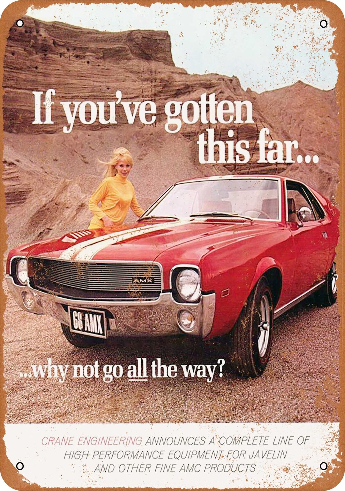 Metal Sign - 1968 AMC AMX 2 -- Vintage Look