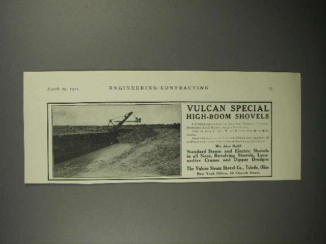1911 Vulcan Special High-Boom Shovel Ad