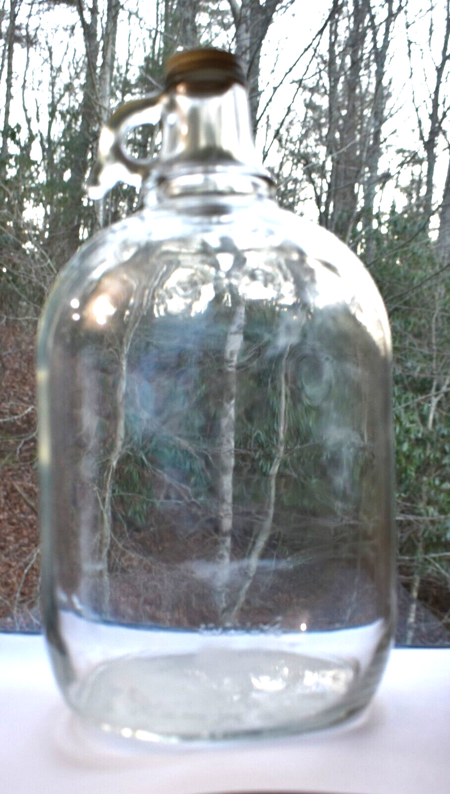 Vintage Duraglas Embossed Glass Jug Embossed One Gallon from 1949 with Cap