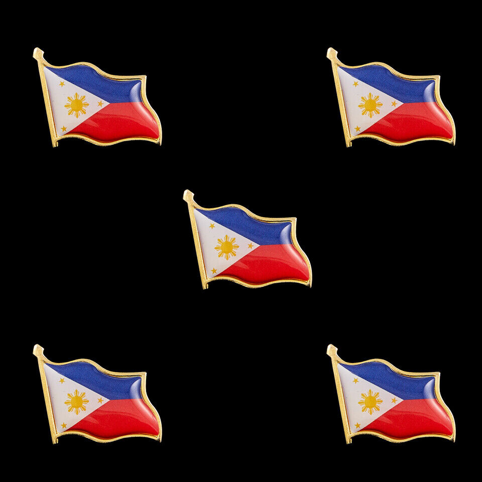 5PCS Philippines Flag Brooch National Emblem Badge Tie Backpack Lapel Pins