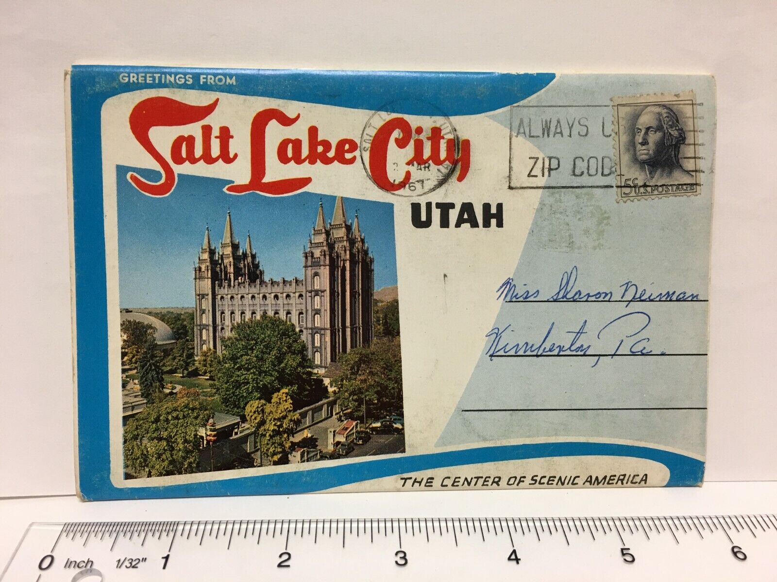 Vintage Postcard Booklet Uath UT Salt Lake City 1967 Posted Folder Chrome USA 