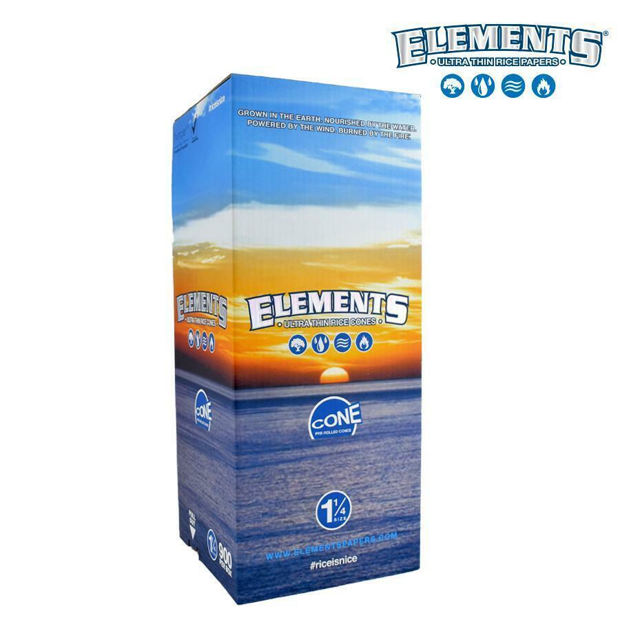 Elements Pre-Rolled Rice Cones 1 1/4 Size Natural Unrefined 100 pack