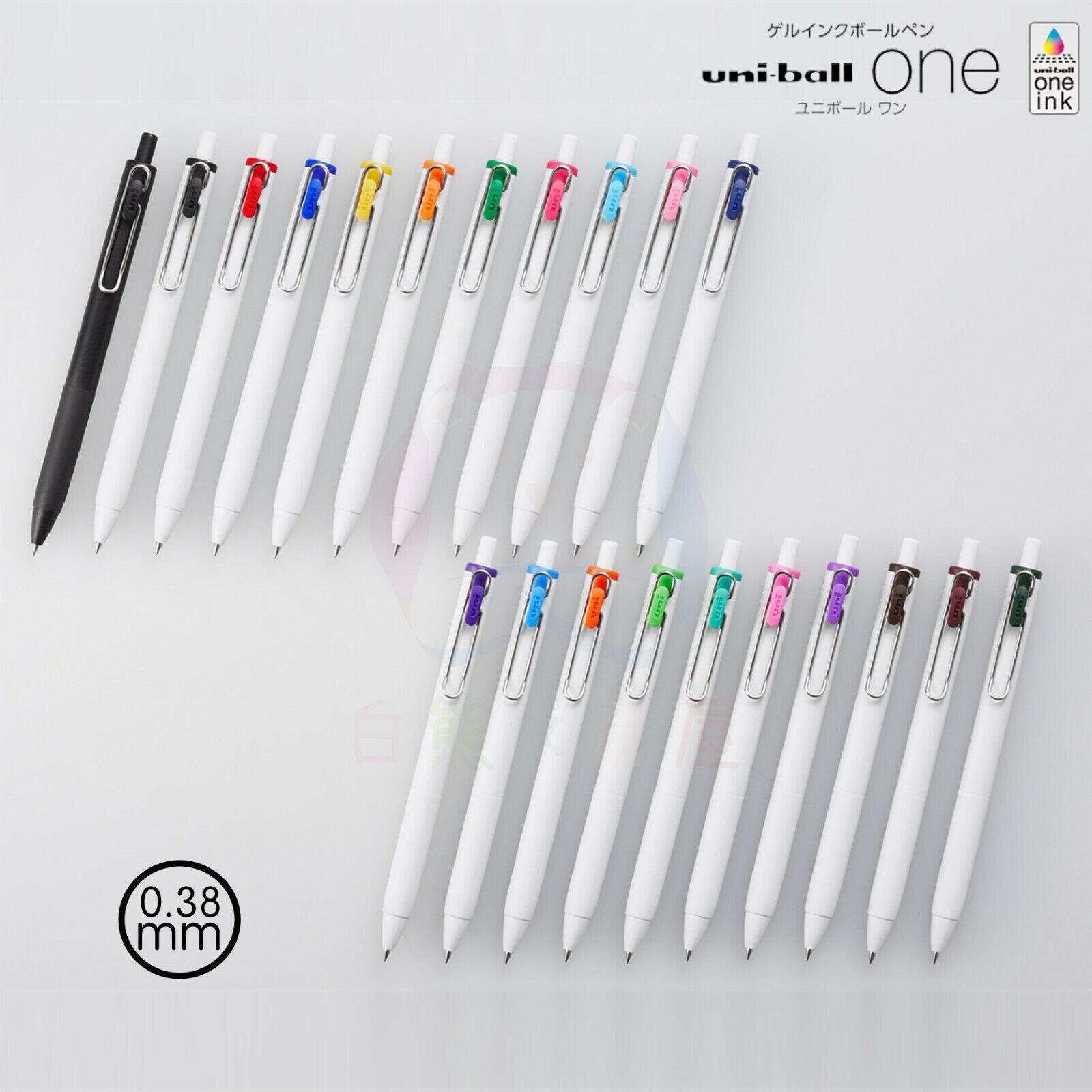 (Choose 10 Pens) Uni-Ball ONE UMNS-38 0.38mm Extra Fine Gel Ink Rollerball Pen