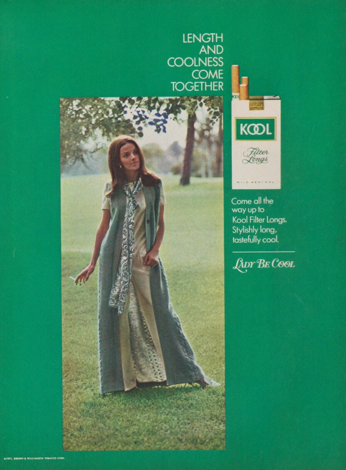 1971 Kool Cigarettes - Long Dress Girl - 