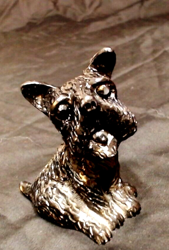 VINTAGE CRAFTED OF COAL SCOTTISH TERRIER FIGURINE 3-1/4\