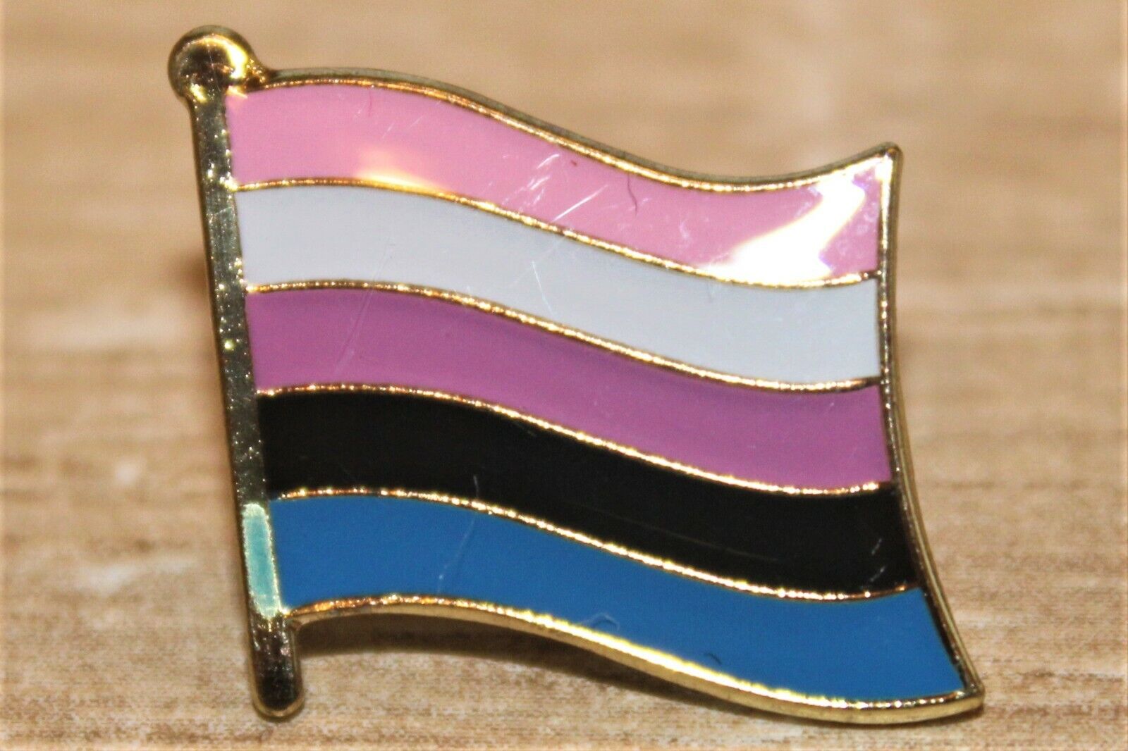 GENDERFLUID Gender Fluid LGBTQ+ Country Metal Flag Lapel Pin Badge *NEW*