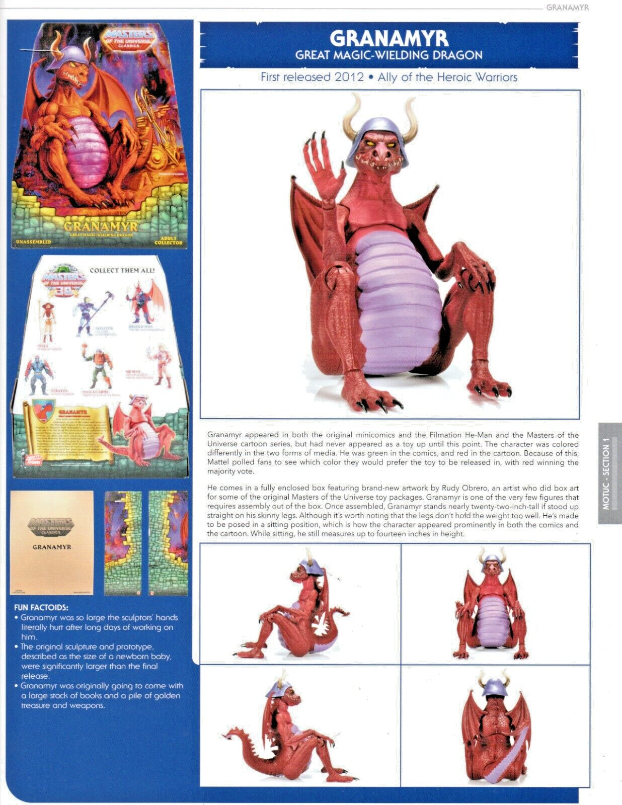 HE-MAN MOTU GRANAMYR DRAGON Character Action Figure Pin-Up PRINT AD/POSTER 9x12