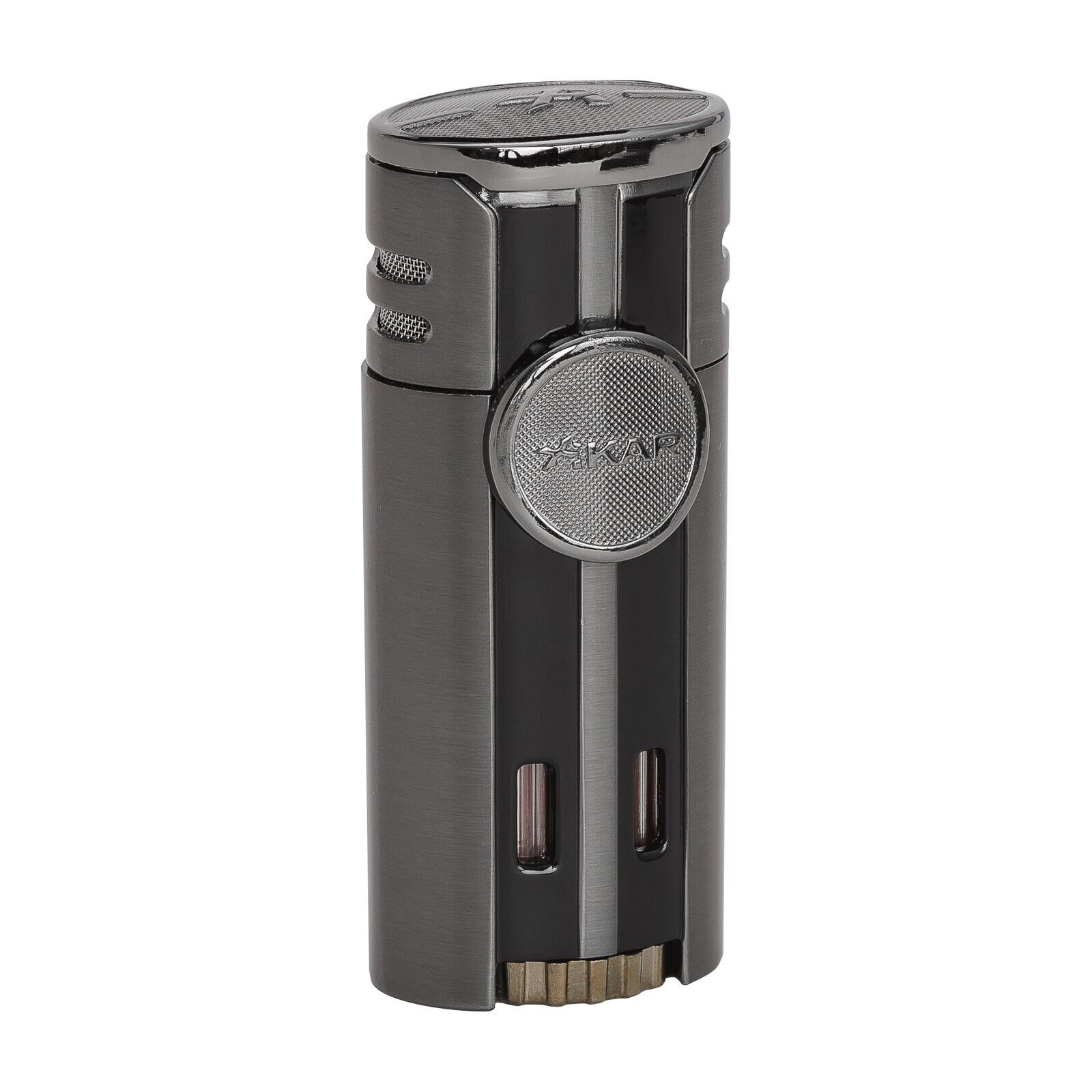 Xikar HP4 Quad Cigar Lighter, Four-Angled Jet Flame, Flame Adjuster, Gunmetal