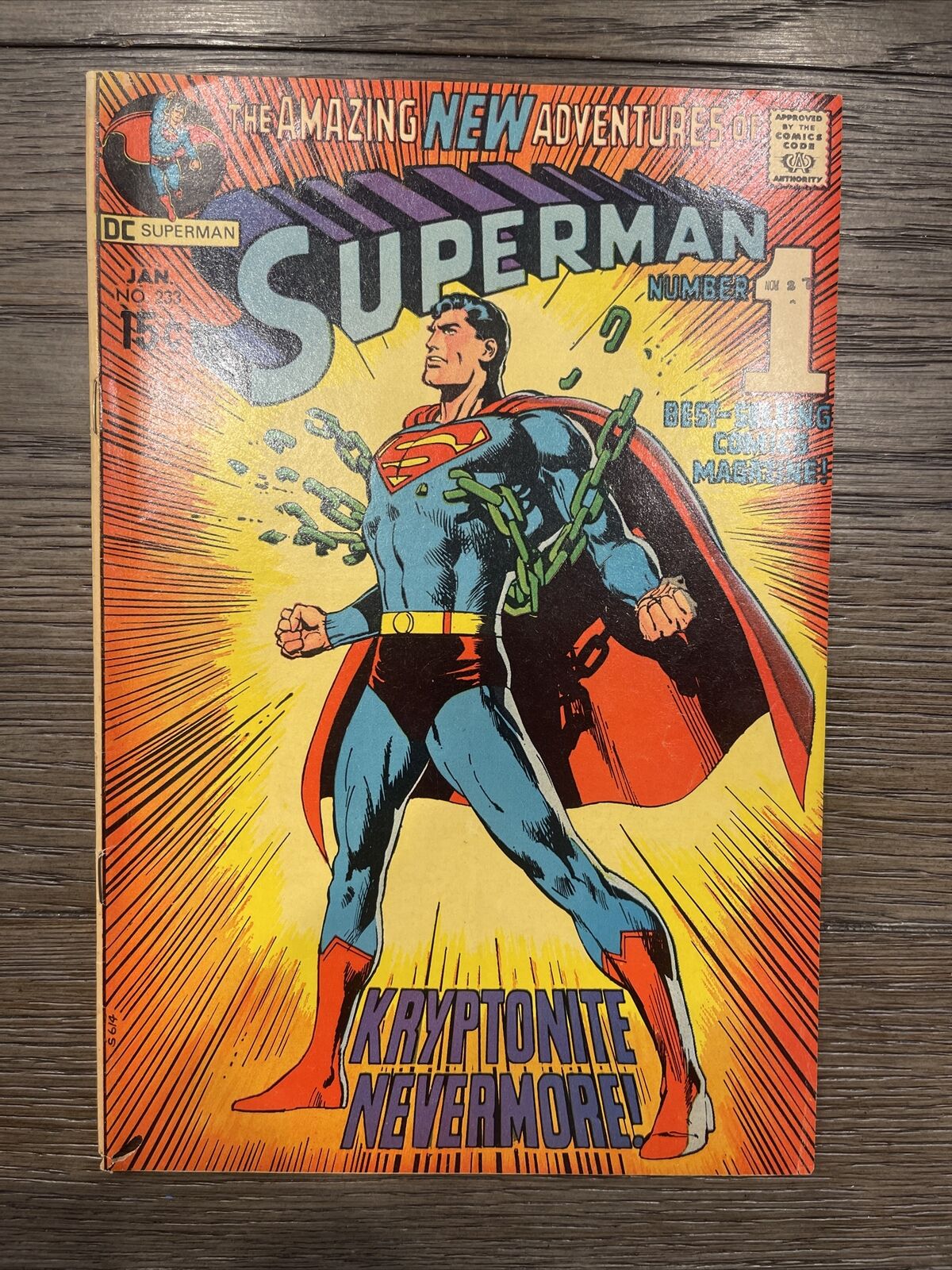 Superman #233 (DC Comics January 1971) VG Hole On Bottom Left #PNCARDS