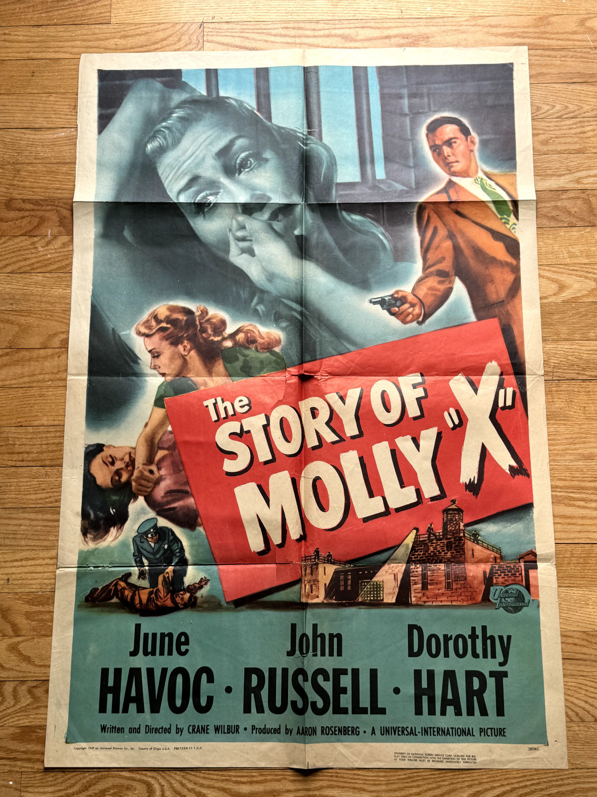 Story of Molly X Original Movie Poster One-Sheet John Russell 1949 Folded 41x27