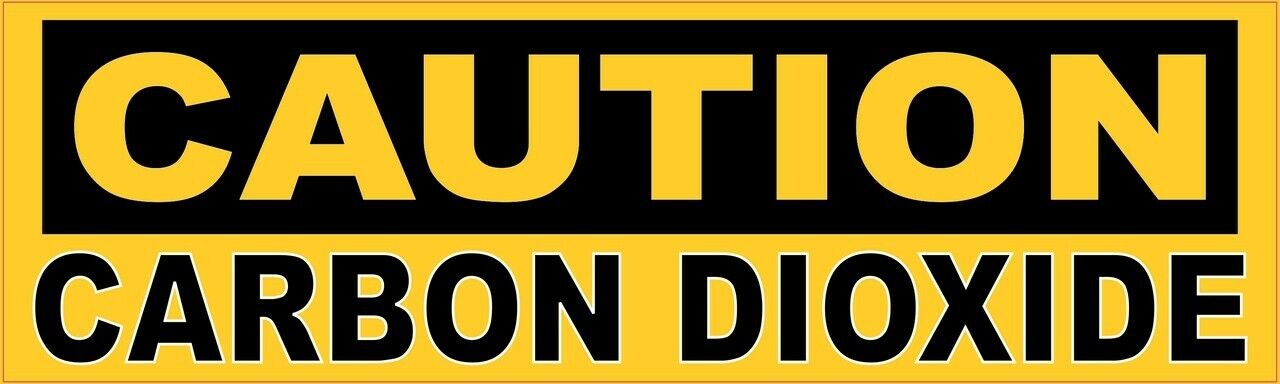 10in x 3in Caution Carbon Dioxide Magnet Car Truck Vehicle Magnetic Sign