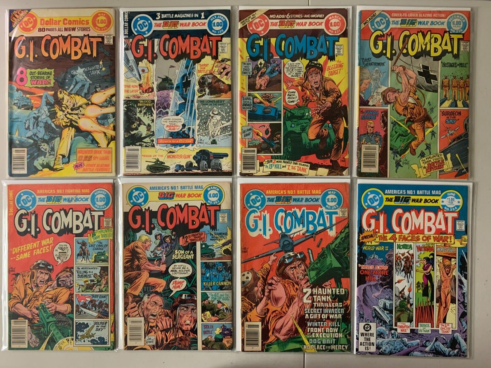 G.I. Combat comics lot #201-287 + special 14 diff avg 5.0 (1977-87)