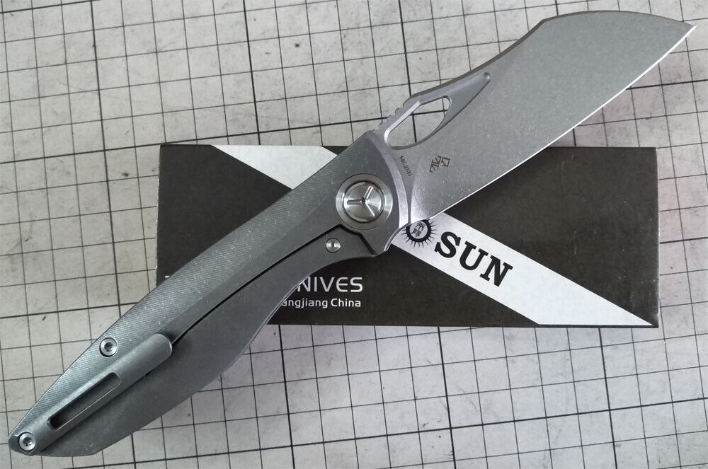 New TwoSun Knives Outdoor 14C28N TC4 Titanium Front Open Pocket Knife TS270