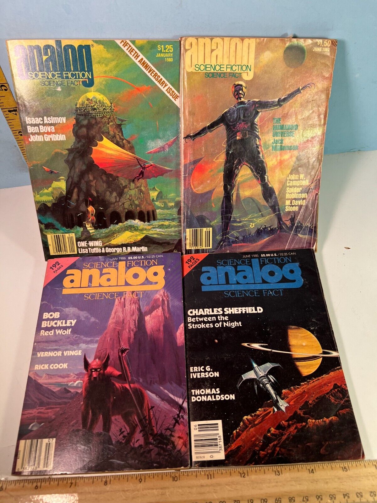 1985-86 Analog Science Fiction Science Fact Magazine Lot of 4