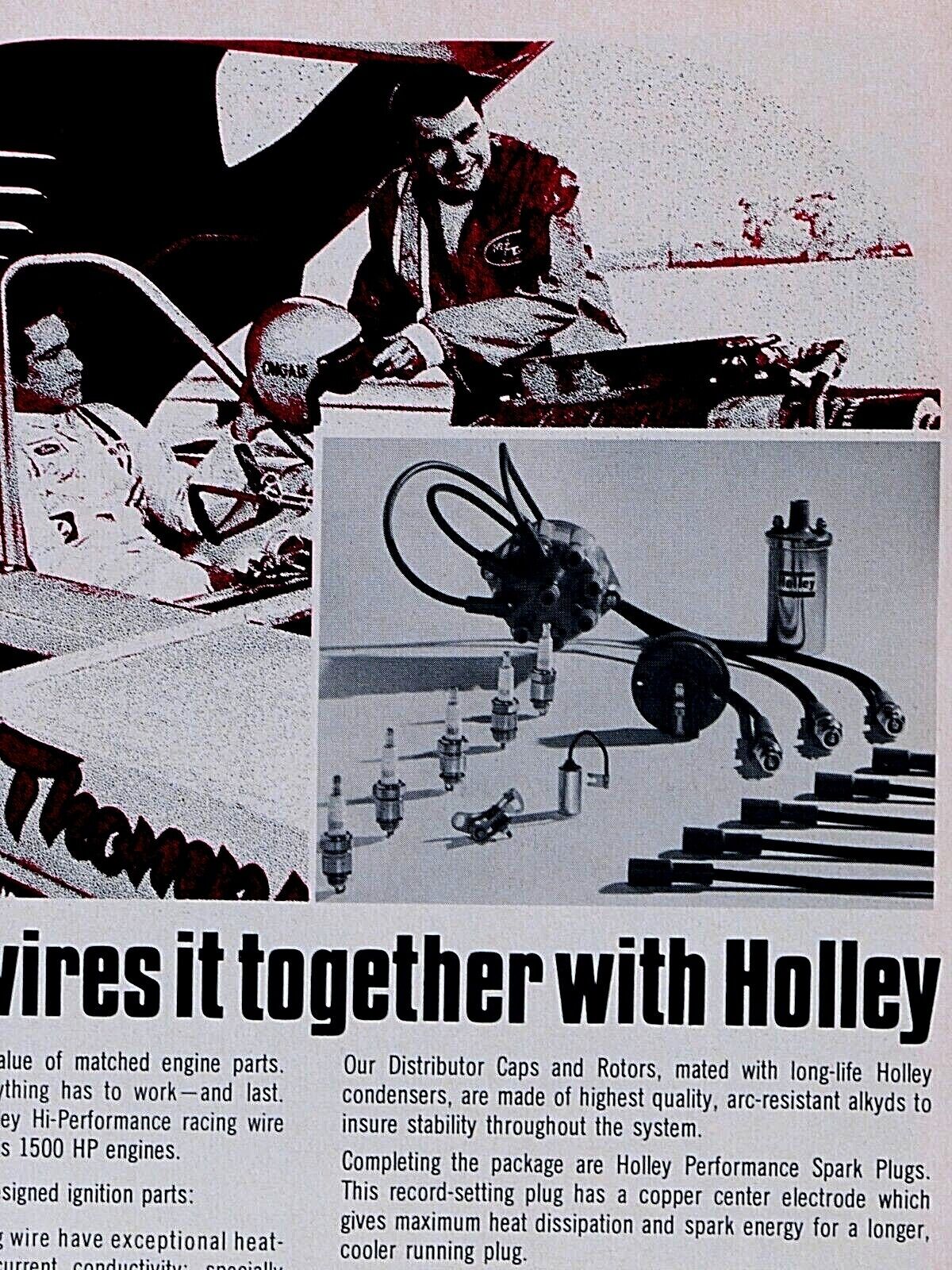 Mickey Thompson 1970 Vintage Holley Original Print Ad 8.5 x 11\