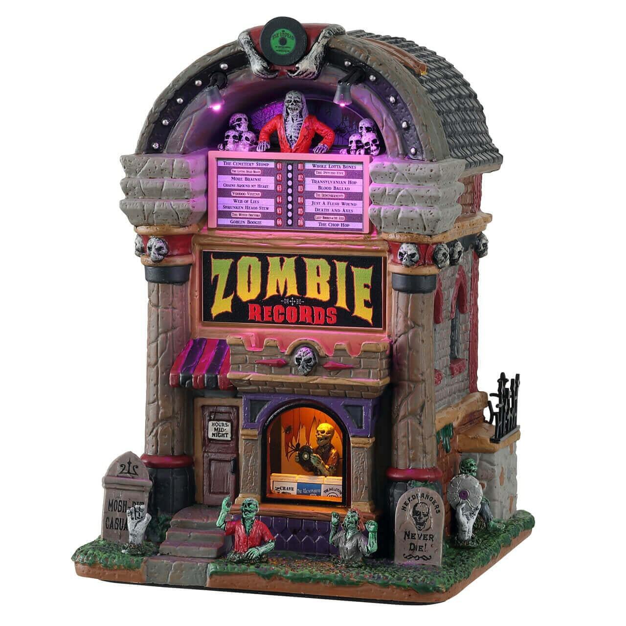 Lemax 2021 Zombie Records Spooky Town #15726 Jukebox Whole Lotta Bones Graveyard