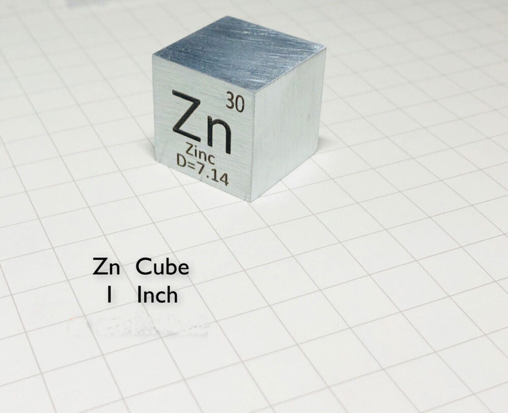 1pcs x Zinc Cube 1Inch 25.4mm 99.99% Zinc Metal Pure For Element Collection 115g