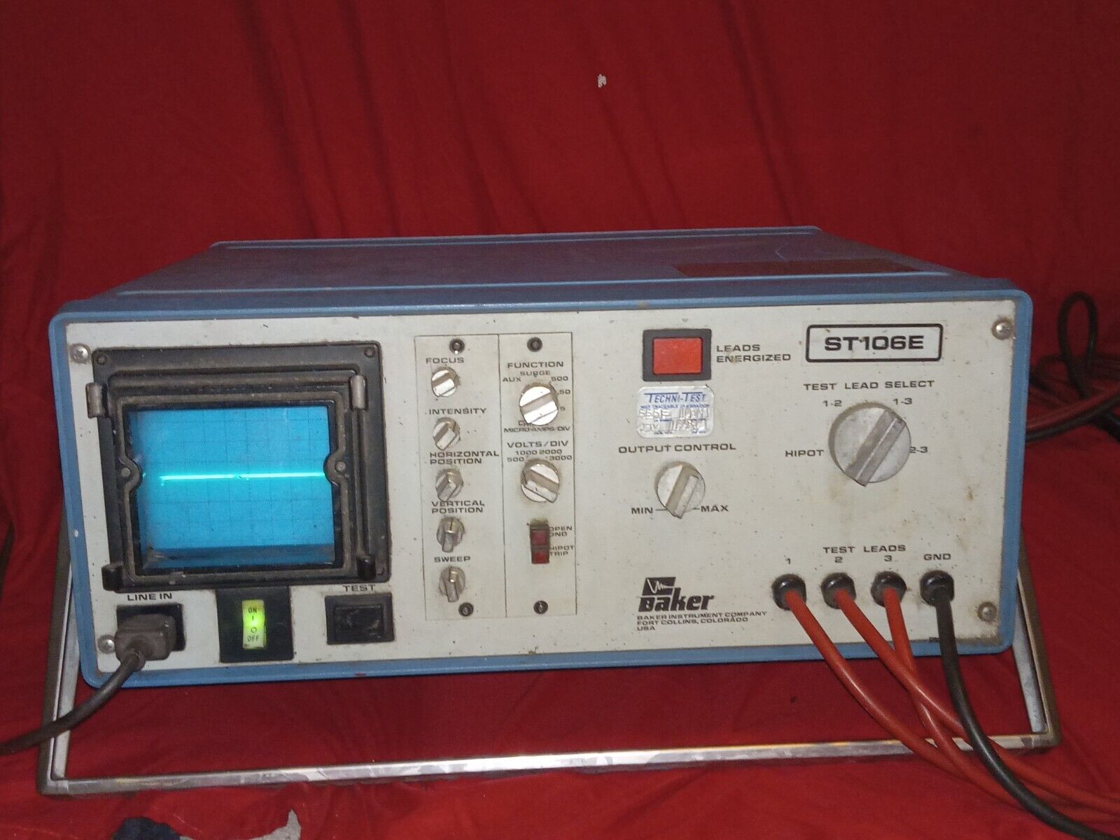 Baker ST106E Winding Dielectric Tester 6.0 kV, SN 606E