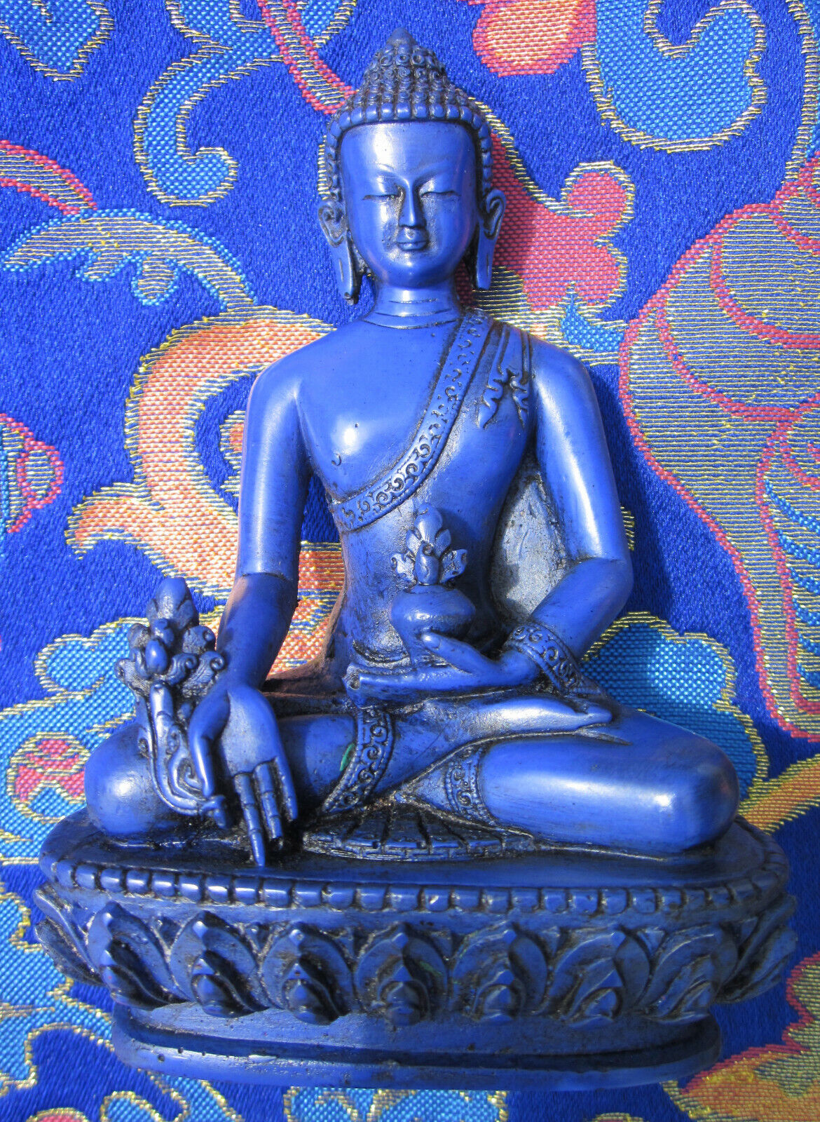 HEALING TIBETAN BUDDHIST MEDICINE BUDDHA (Bhaiṣajyaguru) STATUE RESIN 5.5\