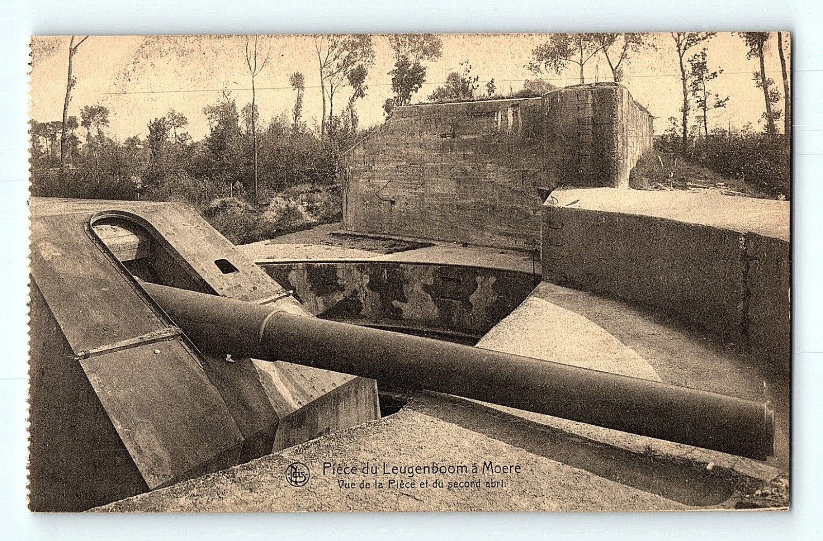 WWI Military The Leugenboom Gun at Moere Big Gun Vintage World War 1 Postcard E4