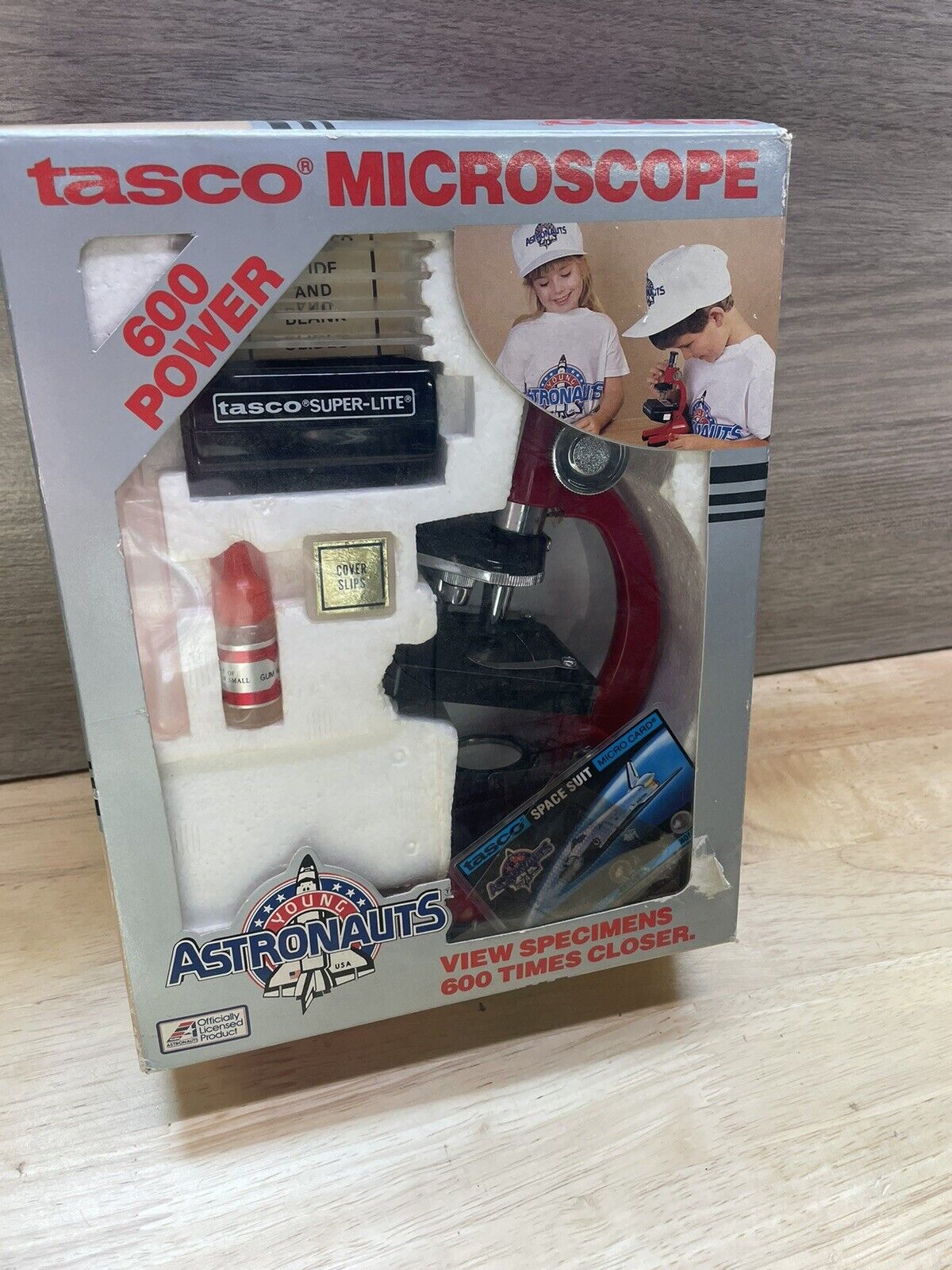 New 1986 Tasco Young Astronauts 600 Power Microscope Vintage
