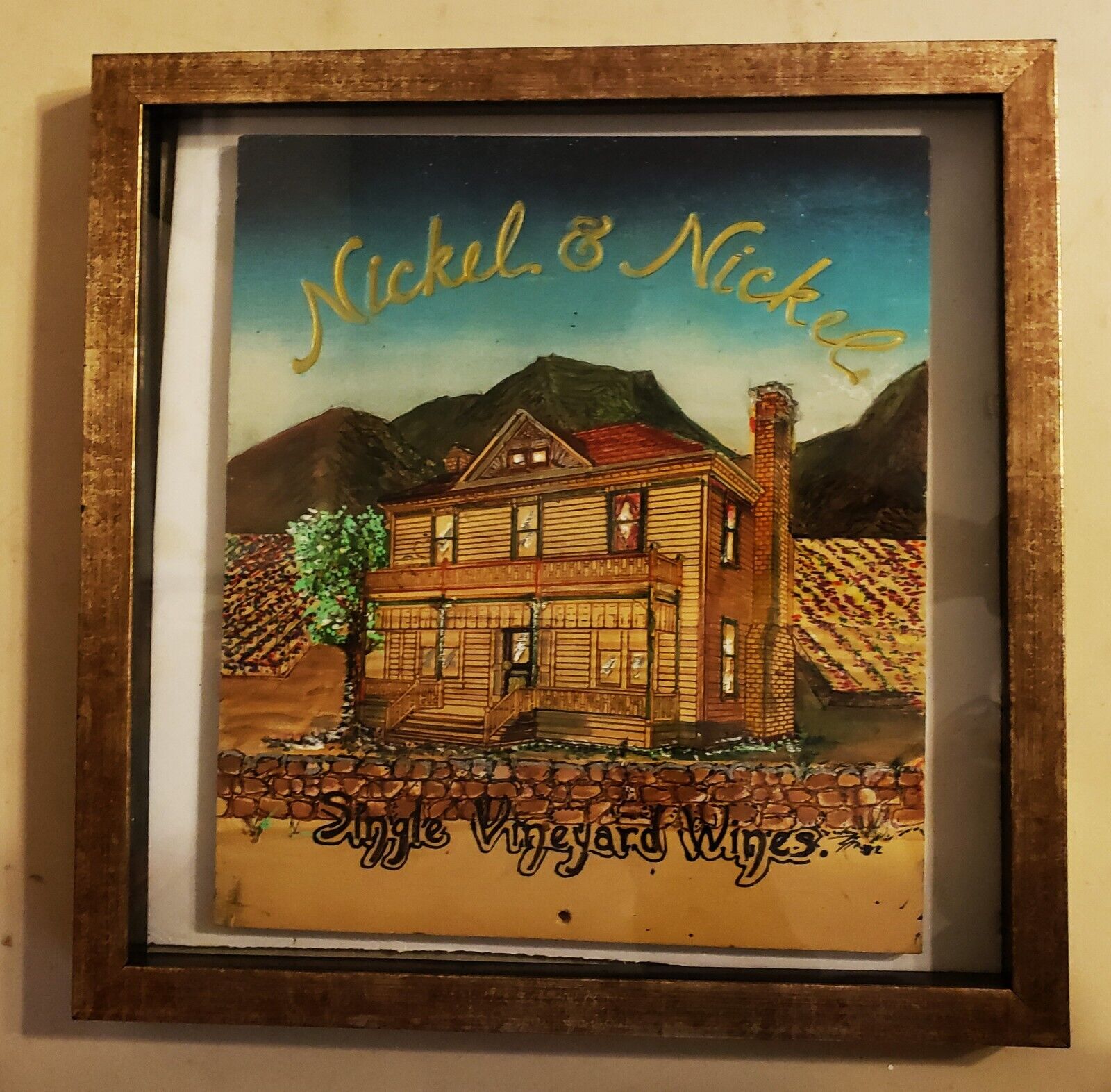 NICKEL & NICKEL Single Vineyard Wines Original Carved & Painted Wall Art Plaque