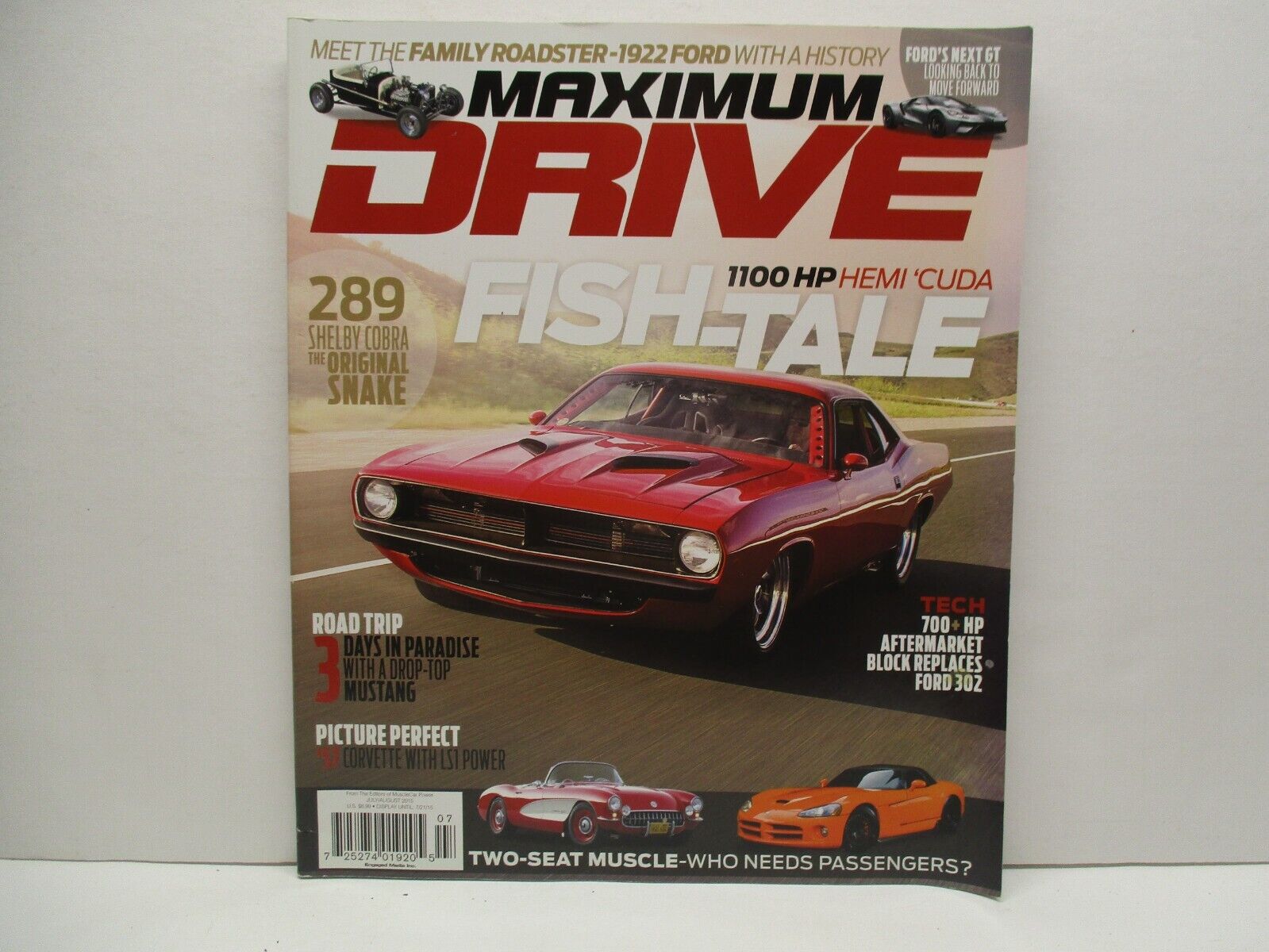 July 2015 Maximum Drive  Magazine Car Parts Race Dodge Ford Vintage Hemi Cuda