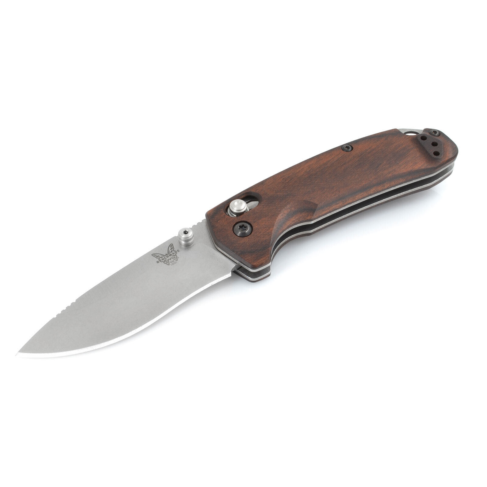 Benchmade Knife North Fork Stabilized Wood Handle Steel Blade Axis Lock 15031-2