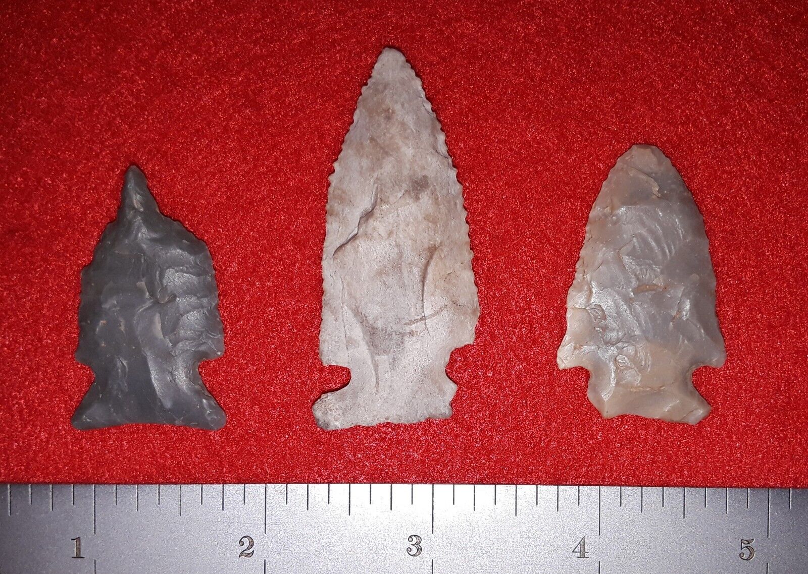 C17-090:  Three (3) Side Notched Points from Christian County, Kentucky