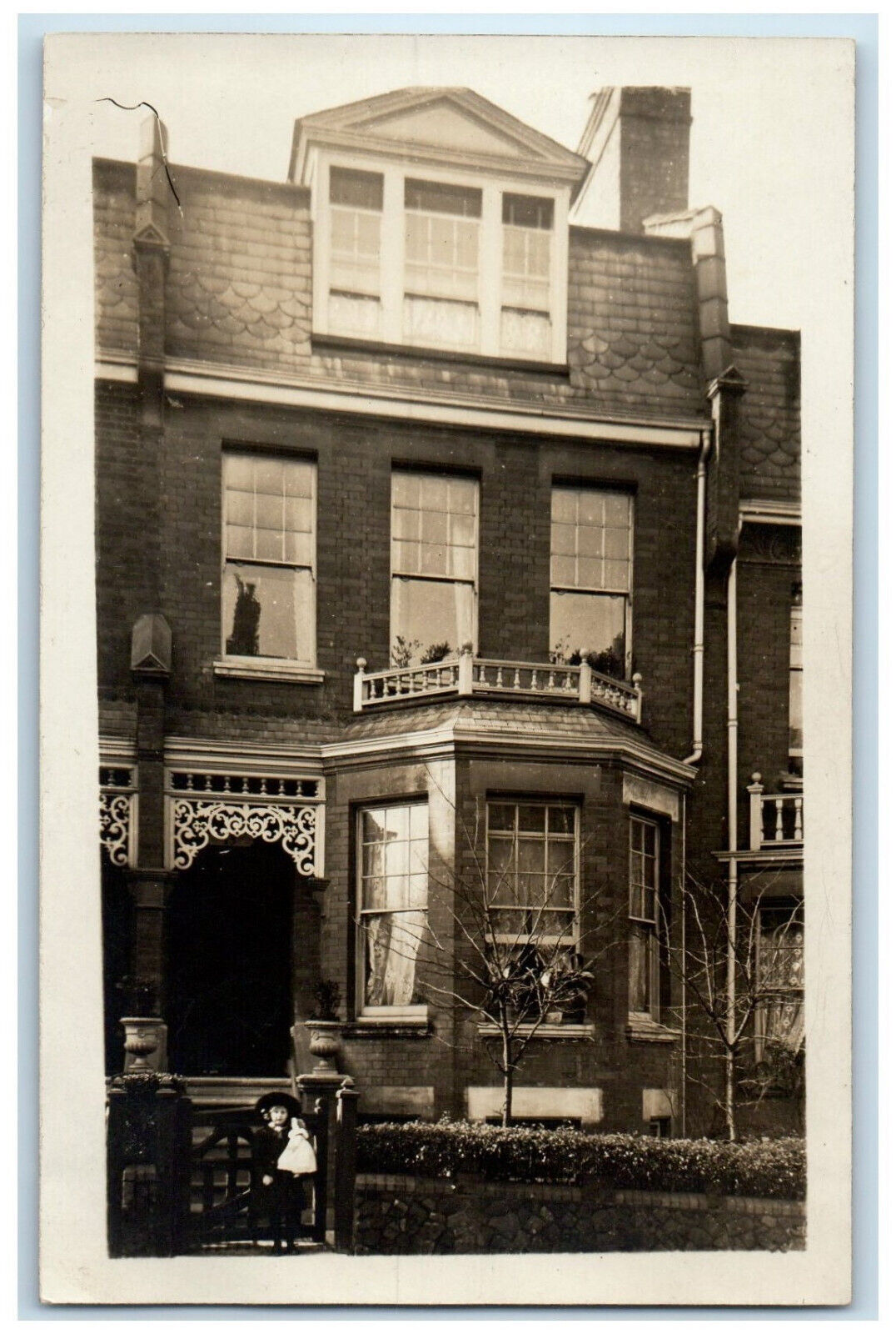 1914 Balcony of a House View London England Vintage Posted RPPC Photo Postcard