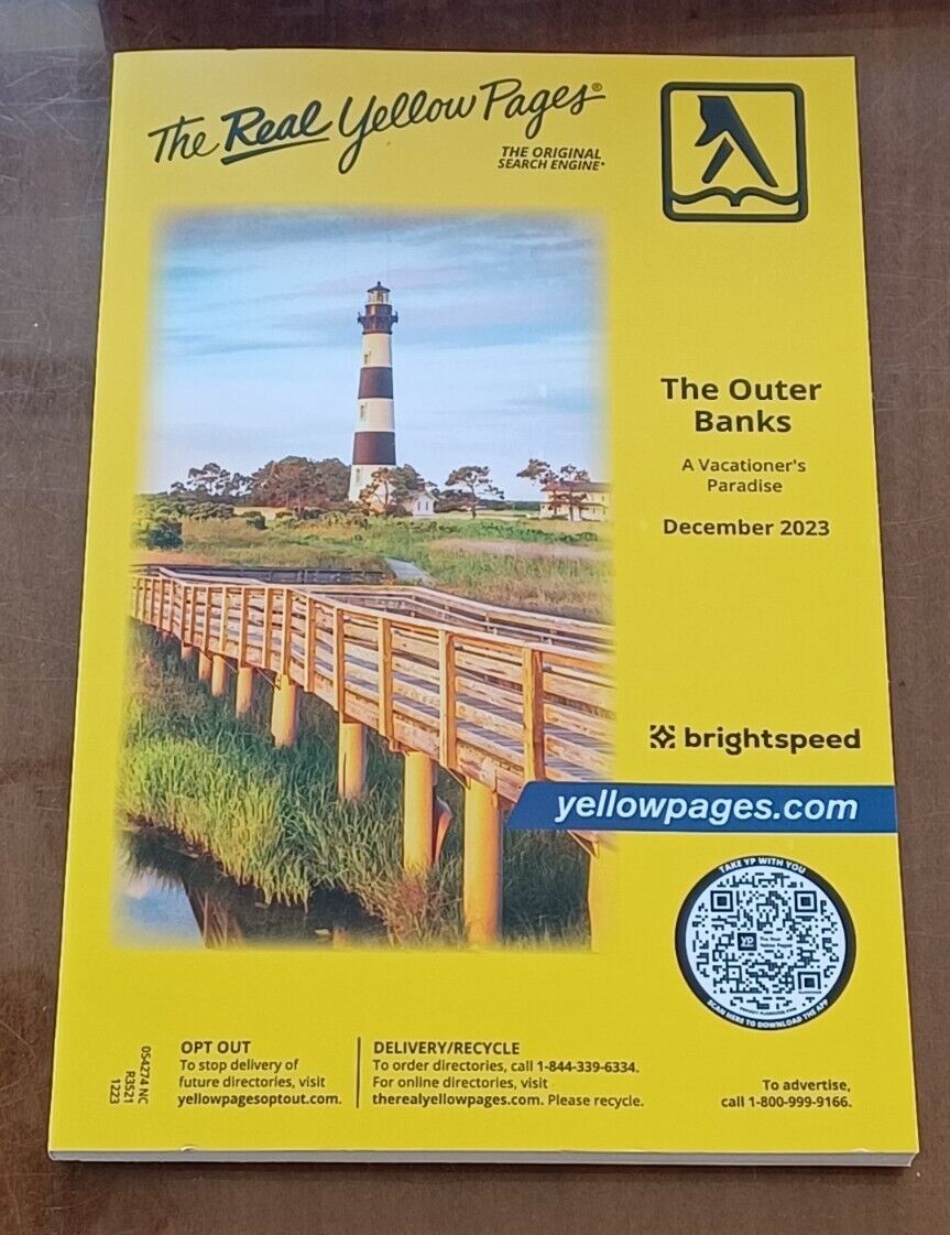 OUTER BANKS Vacation Paradise NORTH CAROLINA 2023 TELEPHONE BOOK YELLOW PAGES YP