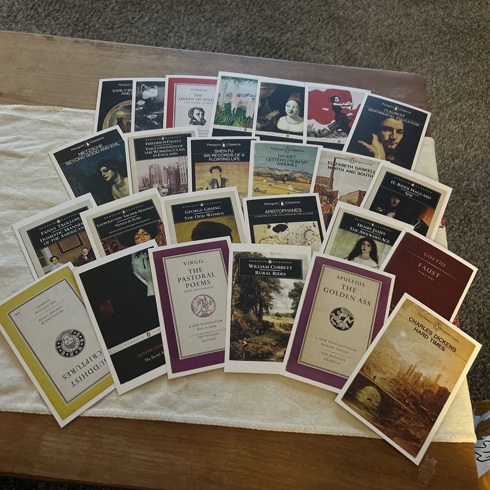 Lot Of 25 Penguin Classics Book Cover art Postcards. All New