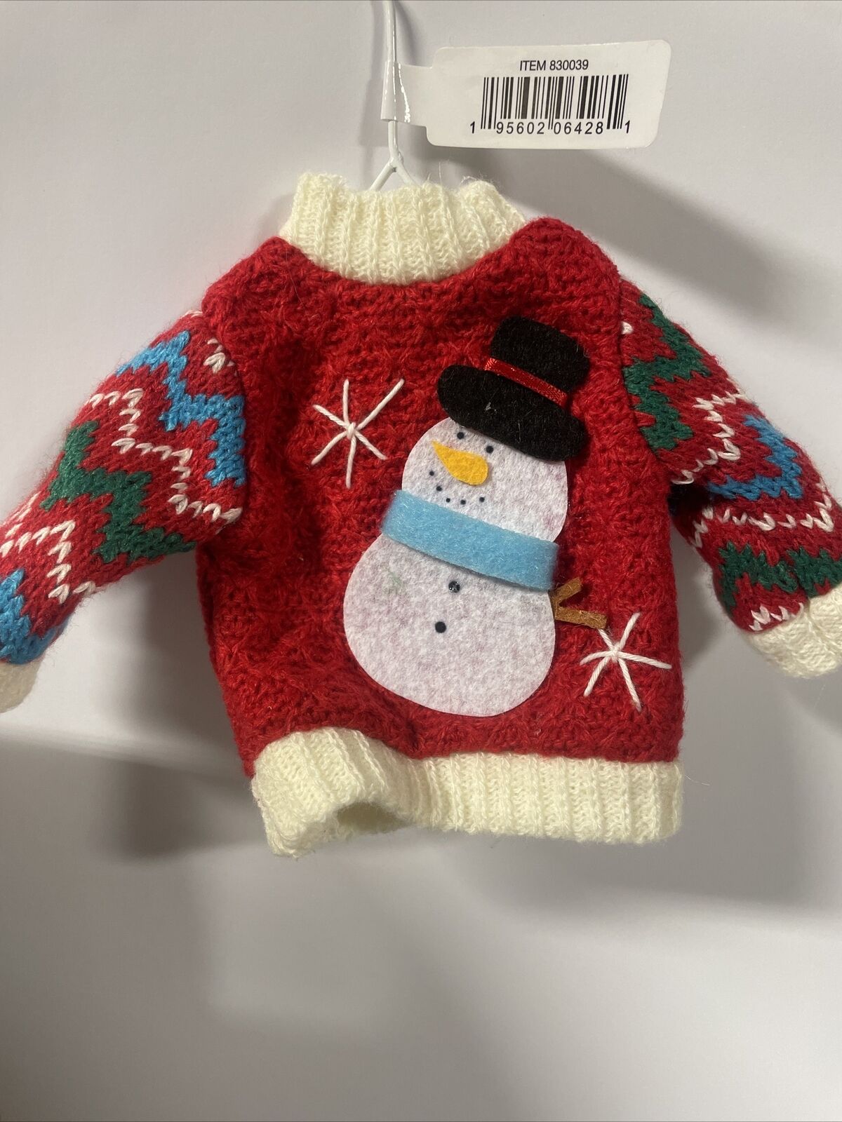 Plush Ornament, Christmas Sweater NEW